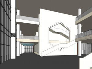 SU model of modern bank building office building 3D Model