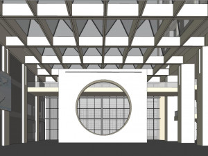 SU model of modern bank building office building 3D Model