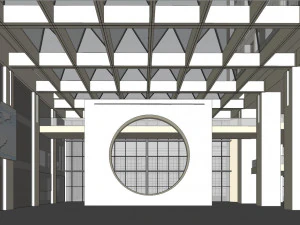 SU model of modern bank building office building 3D Model