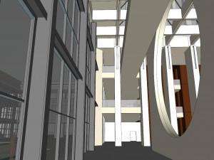 SU model of modern bank building office building 3D Model