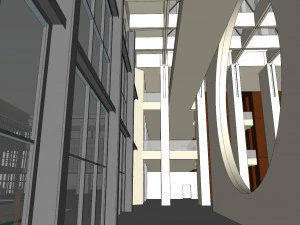 SU model of modern bank building office building 3D Model