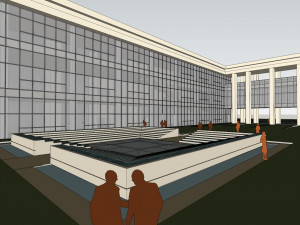 SU model of modern bank building office building 3D Model