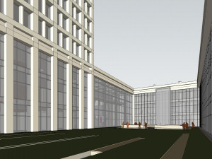 SU model of modern bank building office building 3D Model
