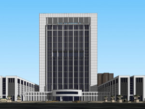 SU model of modern local tax bureau office complex 3D Model