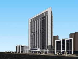 SU model of modern local tax bureau office complex 3D Model