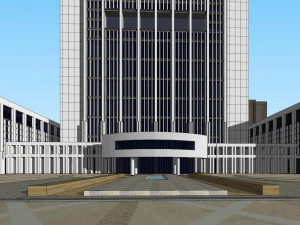 SU model of modern local tax bureau office complex 3D Model
