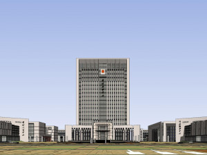 SU model of office building in modern administrative center Model 3D