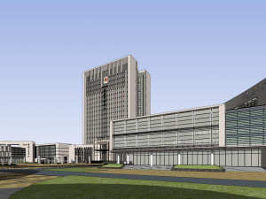 SU model of office building in modern administrative center Modelo 3D