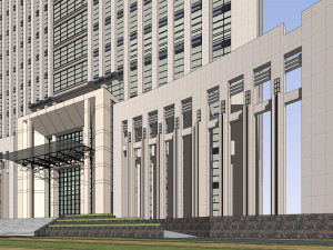 SU model of office building in modern administrative center Modelo 3D