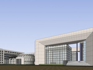SU model of office building in modern administrative center Modelo 3D