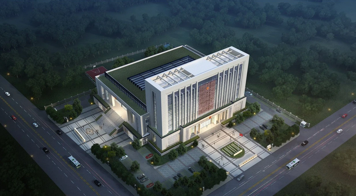SU model of the modern office building of the People Court 3D Model .c4d .max .obj .3ds .fbx .stl .blend 