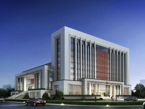SU model of the modern office building of the People Court Model 3D