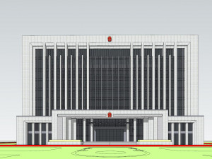 SU model of the modern office building of the People Court Model 3D
