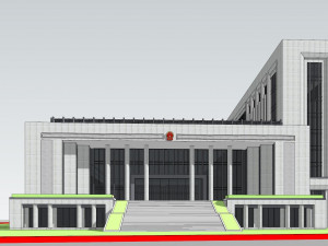 SU model of the modern office building of the People Court Model 3D