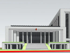 SU model of the modern office building of the People Court 3D Model