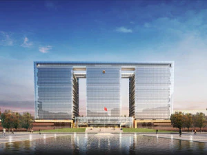 SU model of civic center square and government office building 3D Model