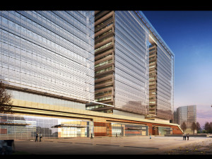 SU model of civic center square and government office building 3D Model