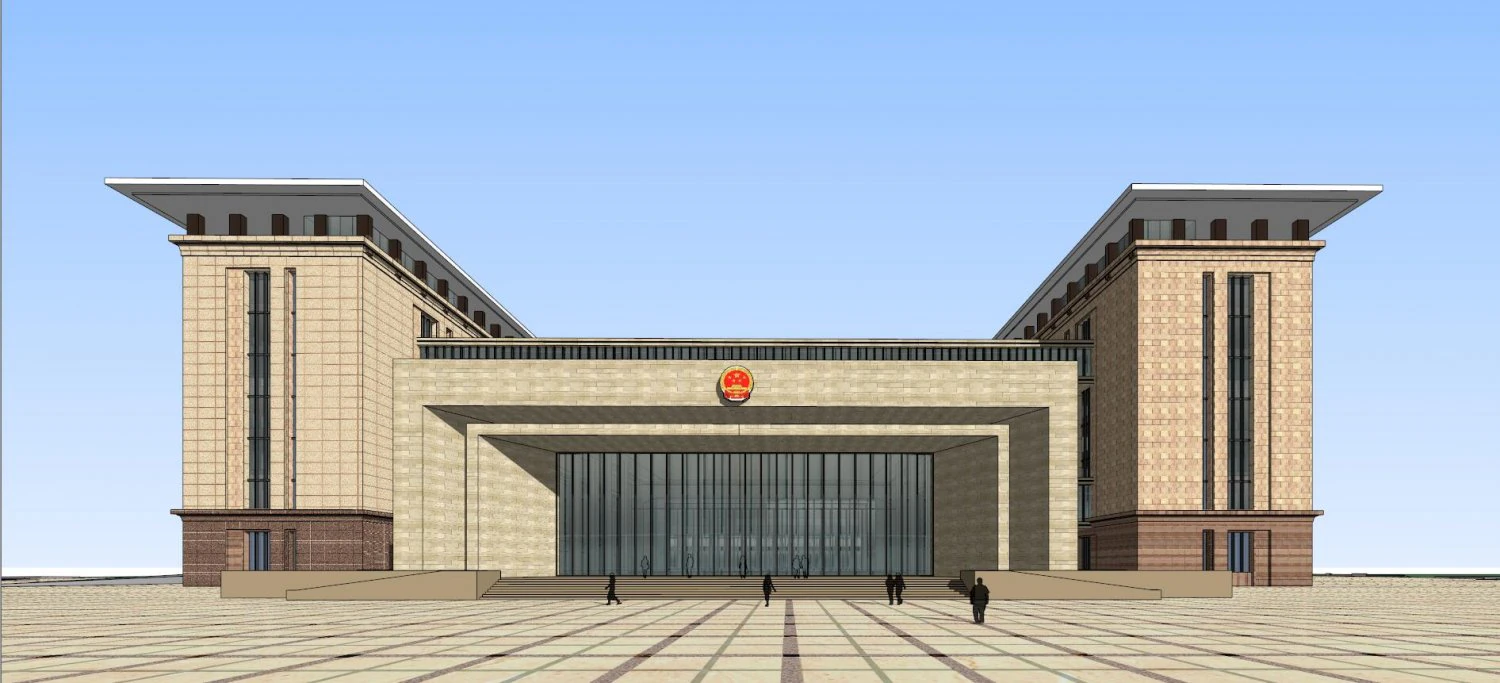 SU model of modern citizen service center office building 3D Model .c4d .max .obj .3ds .fbx .stl .blend 
