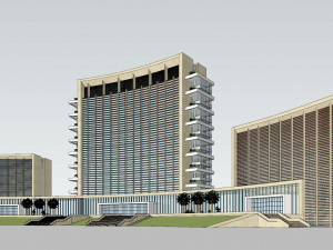 SU model of modern government office building scheme 3D Model