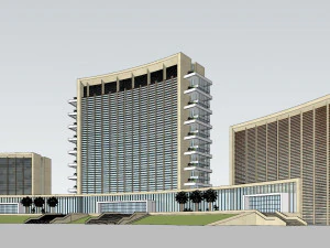 SU model of modern government office building scheme 3D Model