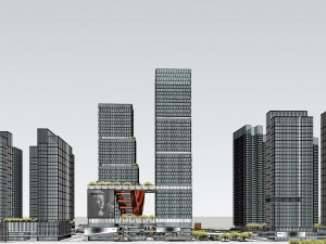 SU model of modern office building in Hongshan 3D Model