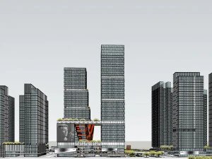 SU model of modern office building in Hongshan 3D Model