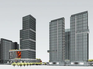 SU model of modern office building in Hongshan 3D Model
