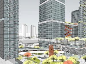 SU model of modern office building in Hongshan 3D Model