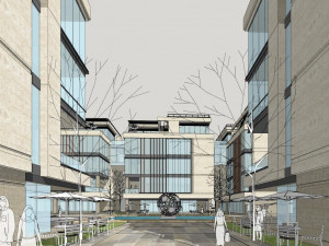 SU model of modern single-family office building Modelo 3D