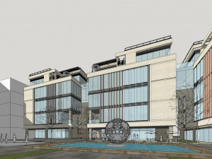 SU model of modern single-family office building Modelo 3D