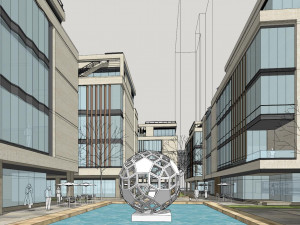 SU model of modern single-family office building Modelo 3D