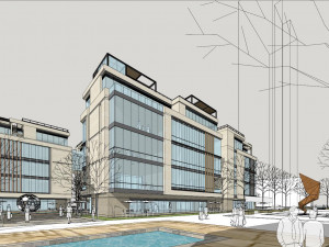 SU model of modern single-family office building Modelo 3D