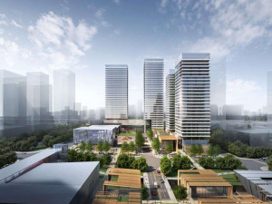 SU model of modern style Free Trade Center office building 3D Модель