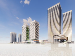SU model of modern style Free Trade Center office building 3D Модель