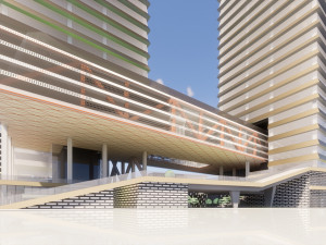 SU model of modern style Free Trade Center office building 3D Модель