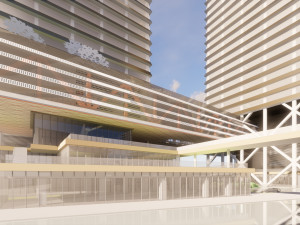 SU model of modern style Free Trade Center office building 3D Модель