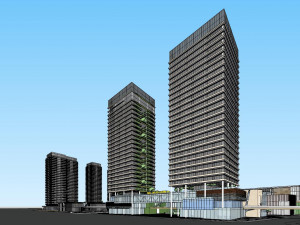 SU model of modern style Free Trade Center office building 3D Модель