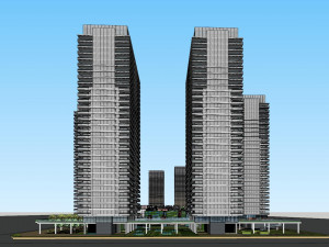 SU model of modern style Free Trade Center office building 3D Модель