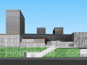 SU model of modern style Free Trade Center office building 3D Модель