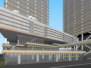 SU model of modern style Free Trade Center office building 3D Модель