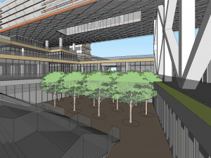 SU model of modern style Free Trade Center office building 3D Модель