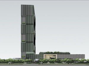 SU model of modern comprehensive commercial office building 3D Модель