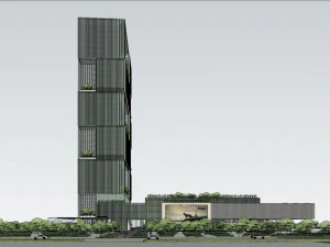 SU model of modern comprehensive commercial office building 3D Model