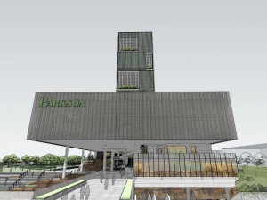 SU model of modern comprehensive commercial office building 3D Model
