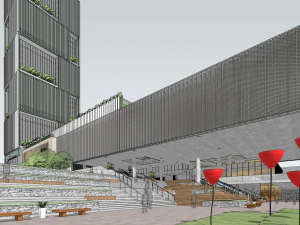 SU model of modern comprehensive commercial office building 3D Model