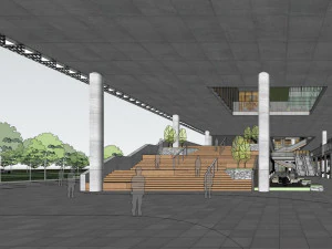 SU model of modern comprehensive commercial office building 3D Model
