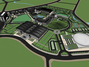 SU model of modern Sports Center commercial office building 3D Модель