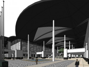 SU model of modern Sports Center commercial office building 3D Модель