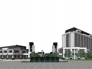 SU model of modern Sports Center commercial office building 3D Модель