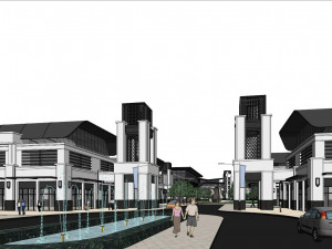 SU model of modern Sports Center commercial office building 3D Модель